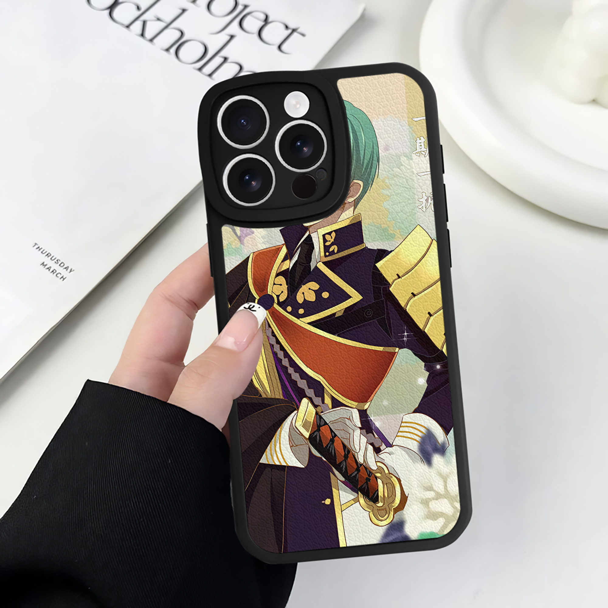 （画像用） 刀剣乱舞 Touken Ranbu 【iPhone 16シリーズ対応】シリコンスマホケース（レザー調） 材質：シリコン